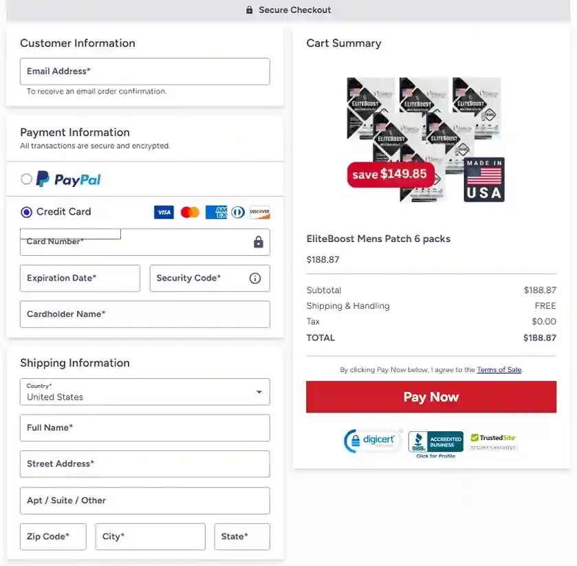 EliteBoost Men’s Patch EliteBoost Men’s Patch Order Page